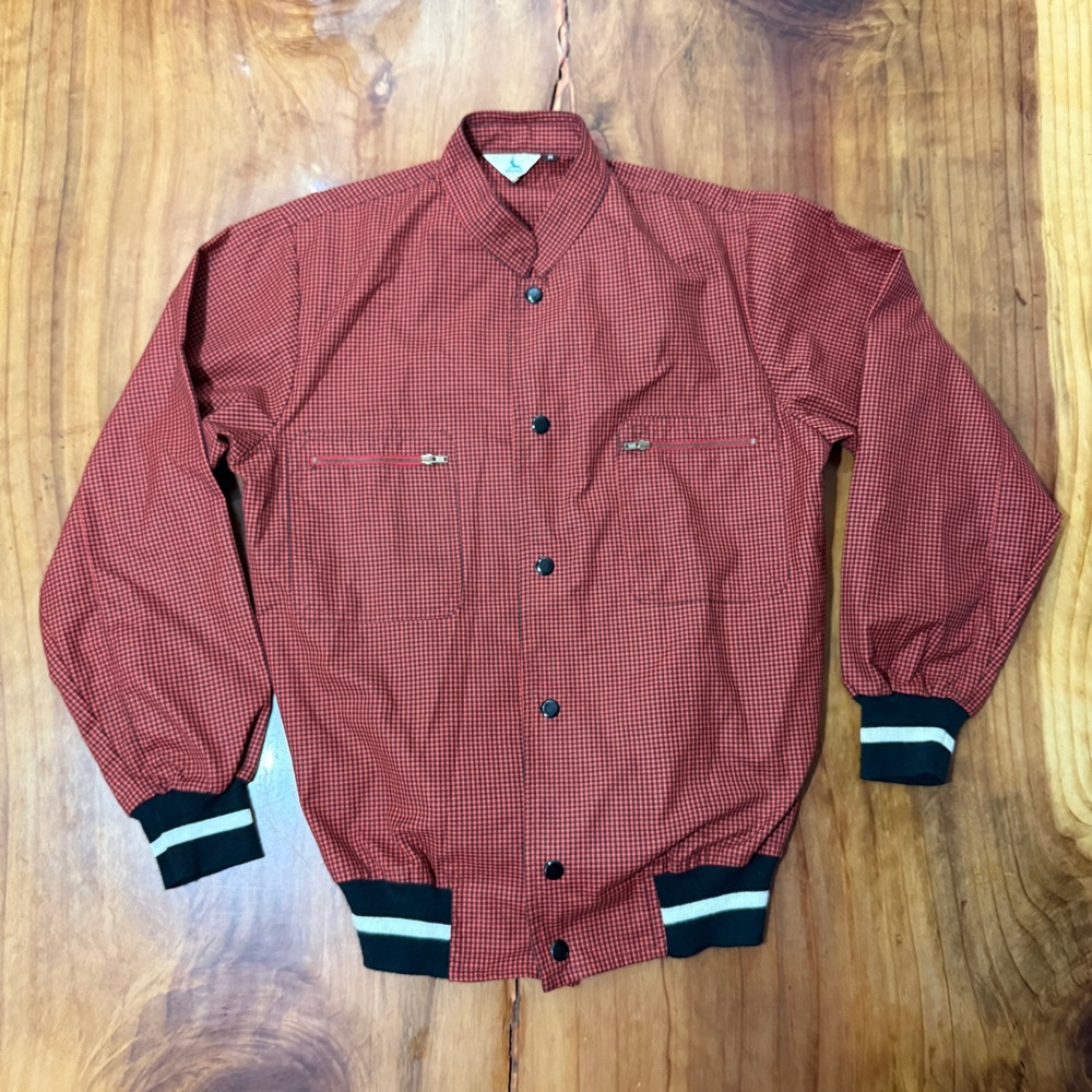 Vintage 70's Rainbow Sportswear Men's Jacket M Cotton Gingham Plaid Check J3-5